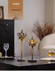 American Style Wrought Iron Crown Candlestick Ornament for Dining Table or Hotel Decor