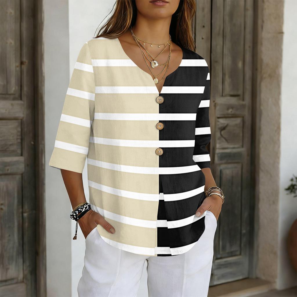 Women's Shirts Dressy Casual T,Shirts 3/4 Sleeve Tunic Tops Basic Tees Pullover Work Blouses