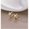 2 Paires Boucles d'Oreilles Créoles Petites Câlins en Acier Inoxydable Pour Femmes Petit Pendentif Cristal Zirconium Boucles d'Oreilles Cartilage Bijoux Piercing
