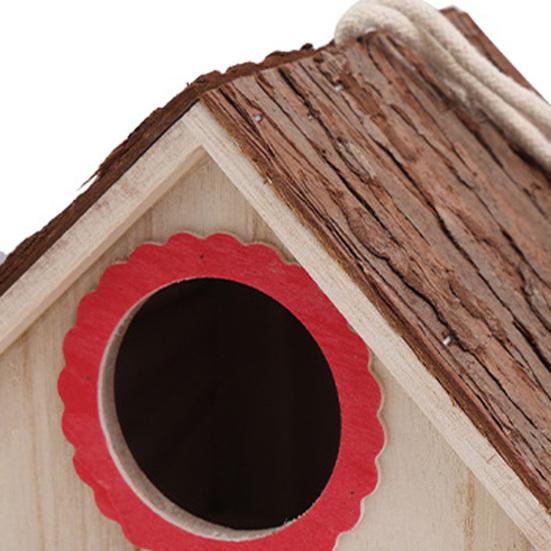 Holz-Vogelhaus für Gartenvögel Hängendes Vogelhaus mit Sitzstange Rustikales Vogelhaus für Bauernhaus Haus Garten Dekoration