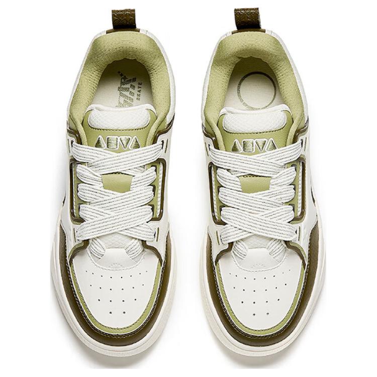 New Anta Anti Slip Wear Resistant Low Top Skateboard Shoes Men's White Green 112518040-2