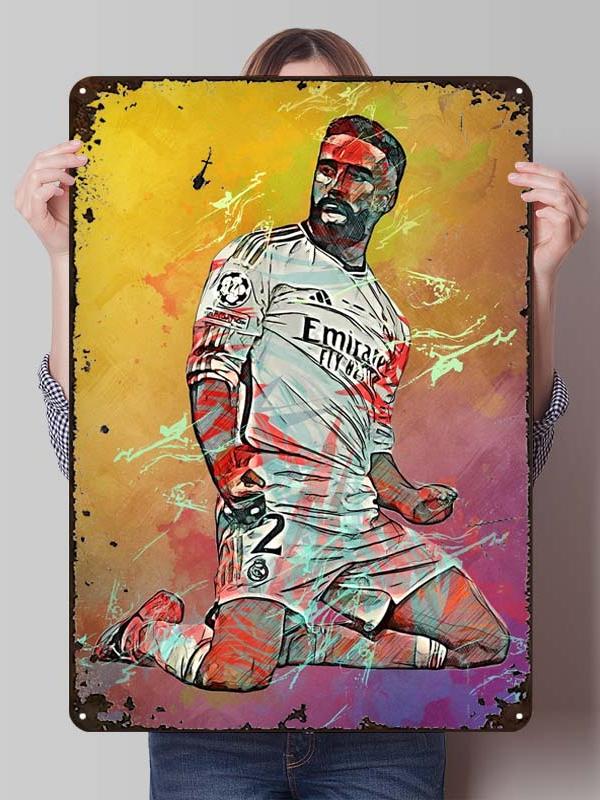 Dani Carvajal Metal Posters Customizable Sign Decor for Room Decoration Football Player Tin Signs for Home Wall Art Decoration