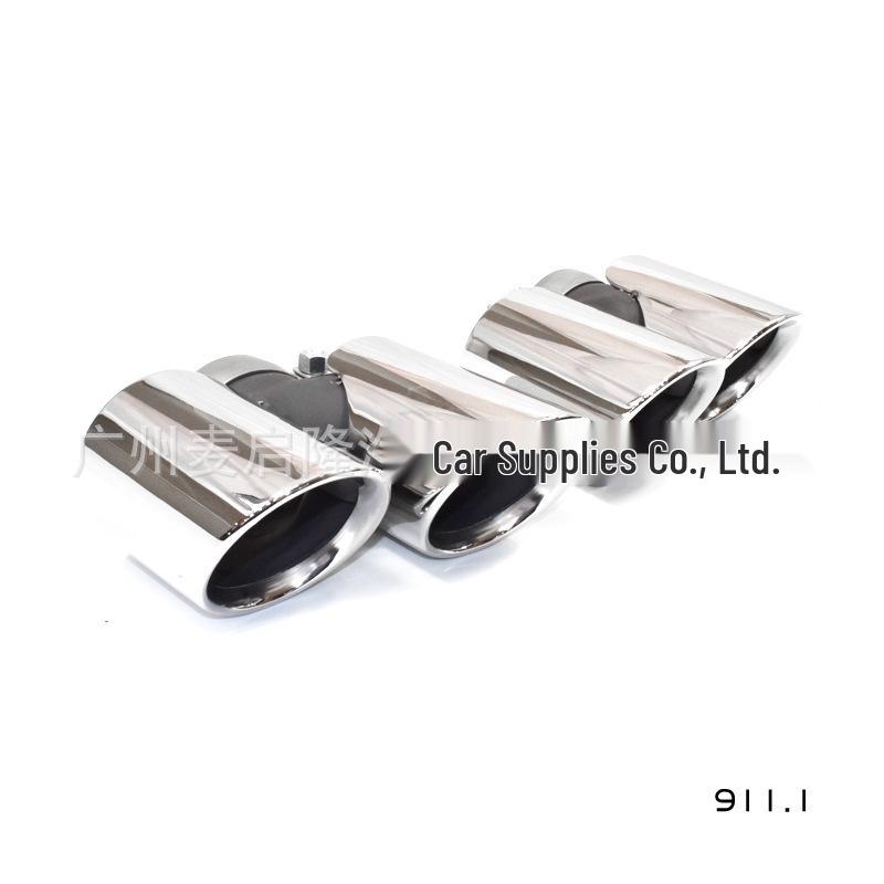 Fits 08-19 Porsche 911 Carrera Sport: Quad Outlet Titanium Black Stainless Steel Tailpipe Exhaust Upgrade