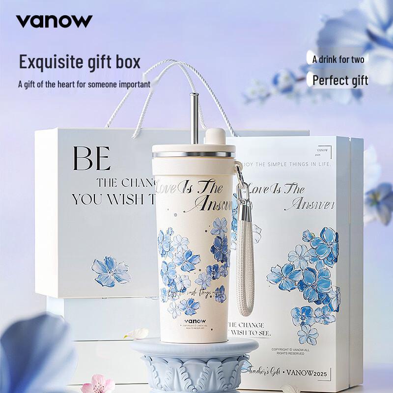 Vanow Kids Insulated Straw Cup with Ceramic Liner