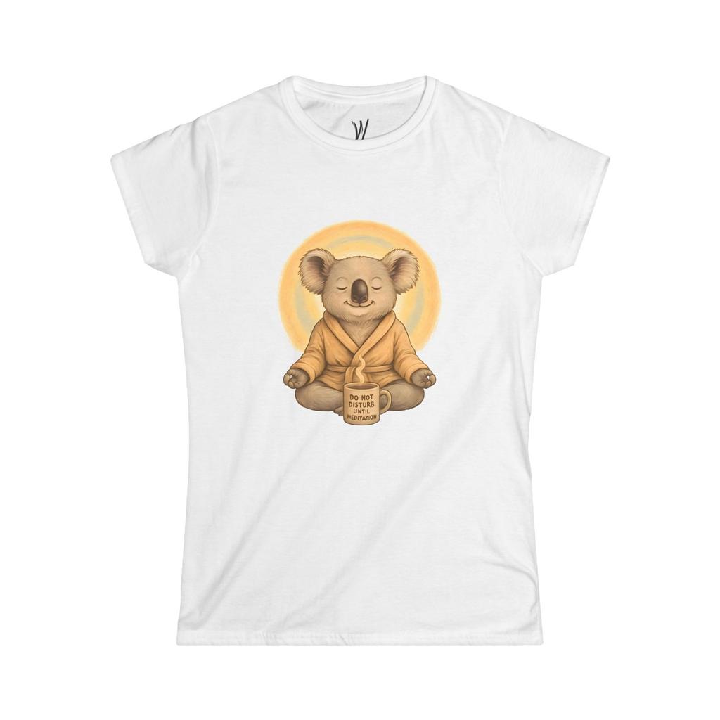 Meditative Koala Women's Softstyle Tee, Casual Shirt Yoga Lover Gift