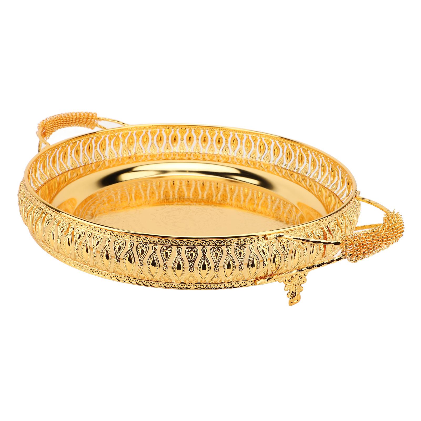 

Поднос для сервировки чая в винтажном стиле, многофункциональный европейский поднос с ручками для фруктов и еды