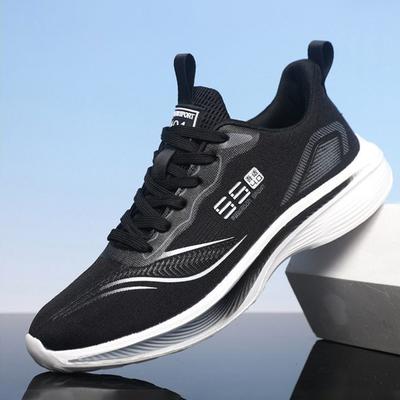 Chaussures de Course Homme Mesh Respirant Décontracté Chaussures Homme Légères Semelle Épaisse Souple Athlétique Marche Jogging Fitness Baskets Taille 39-46