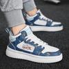 Scarpe da Skateboard Blu Cartone Animato Moda Uomo Bambino Sneakers da Skate Alte Uomo Casual Platform Trainer in Pelle Sneakers Anime Maschile