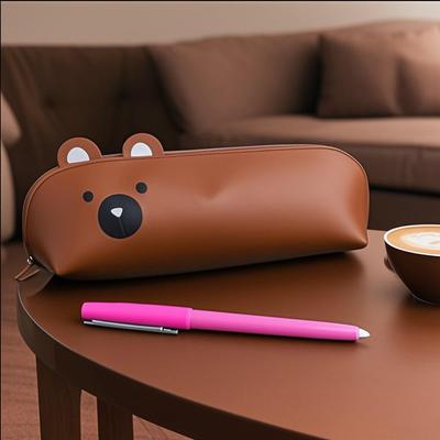 1pcs Creative Pencil Bag Simple Large Capacity Pencil Bag Cute Animals Junior High School Students Stationery Box Fun Stationery Bag