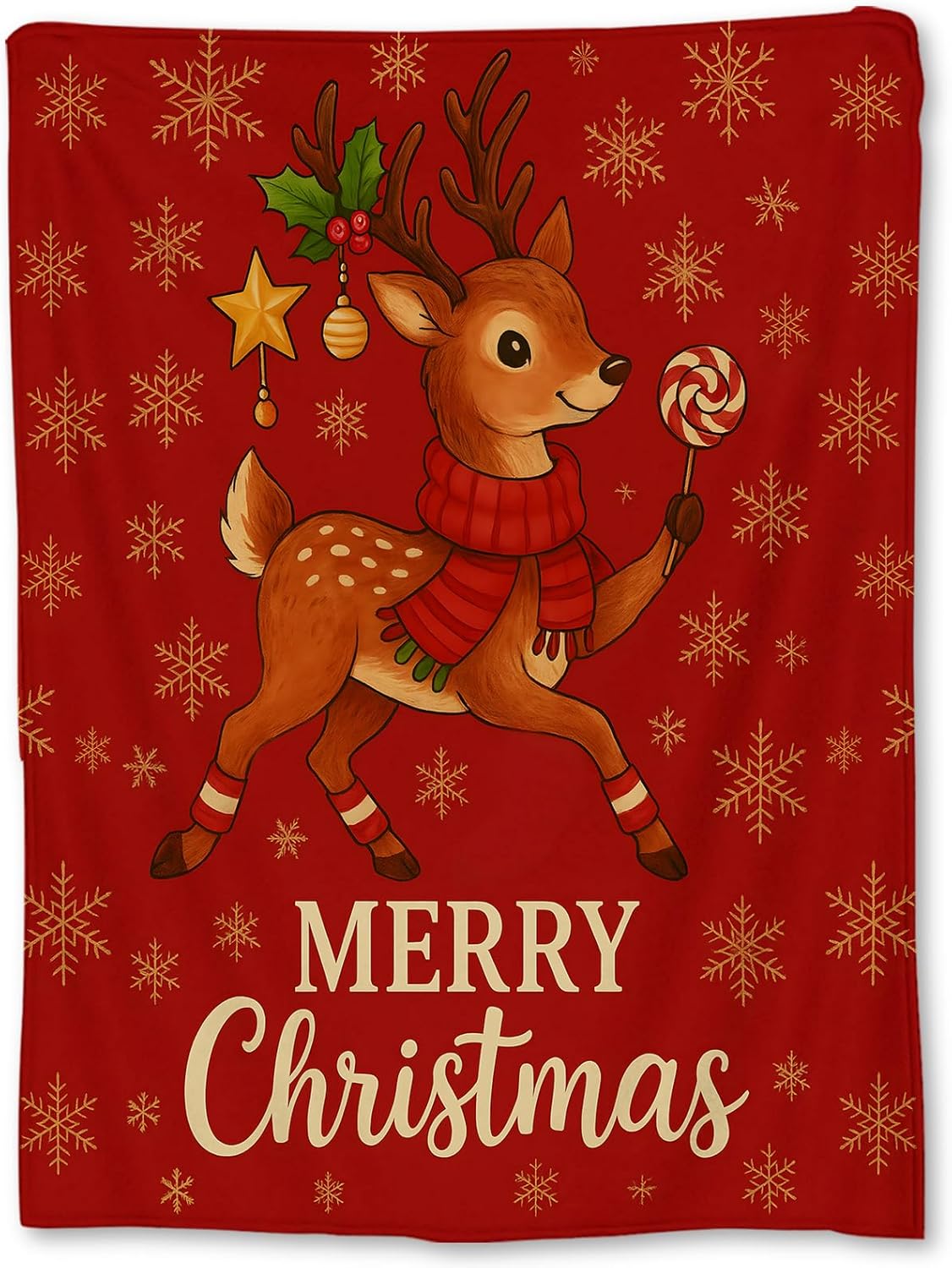 

Christmas Tree Blanket, Soft Lightweight Flannel Red Truck Gnomes Snowy Cabin Throw Blanket for Couch, Bed, Travel & Home Decor 75x90cm
