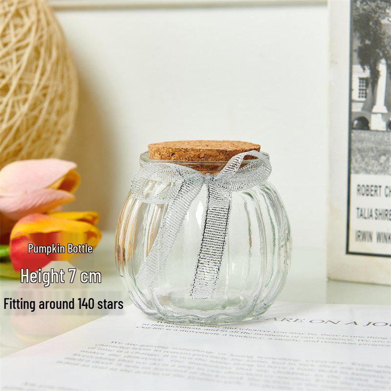Creative Glass Bottle with Sand, Shells, Lucky Stars, Paper Cranes, and Rainbow Pentagrams