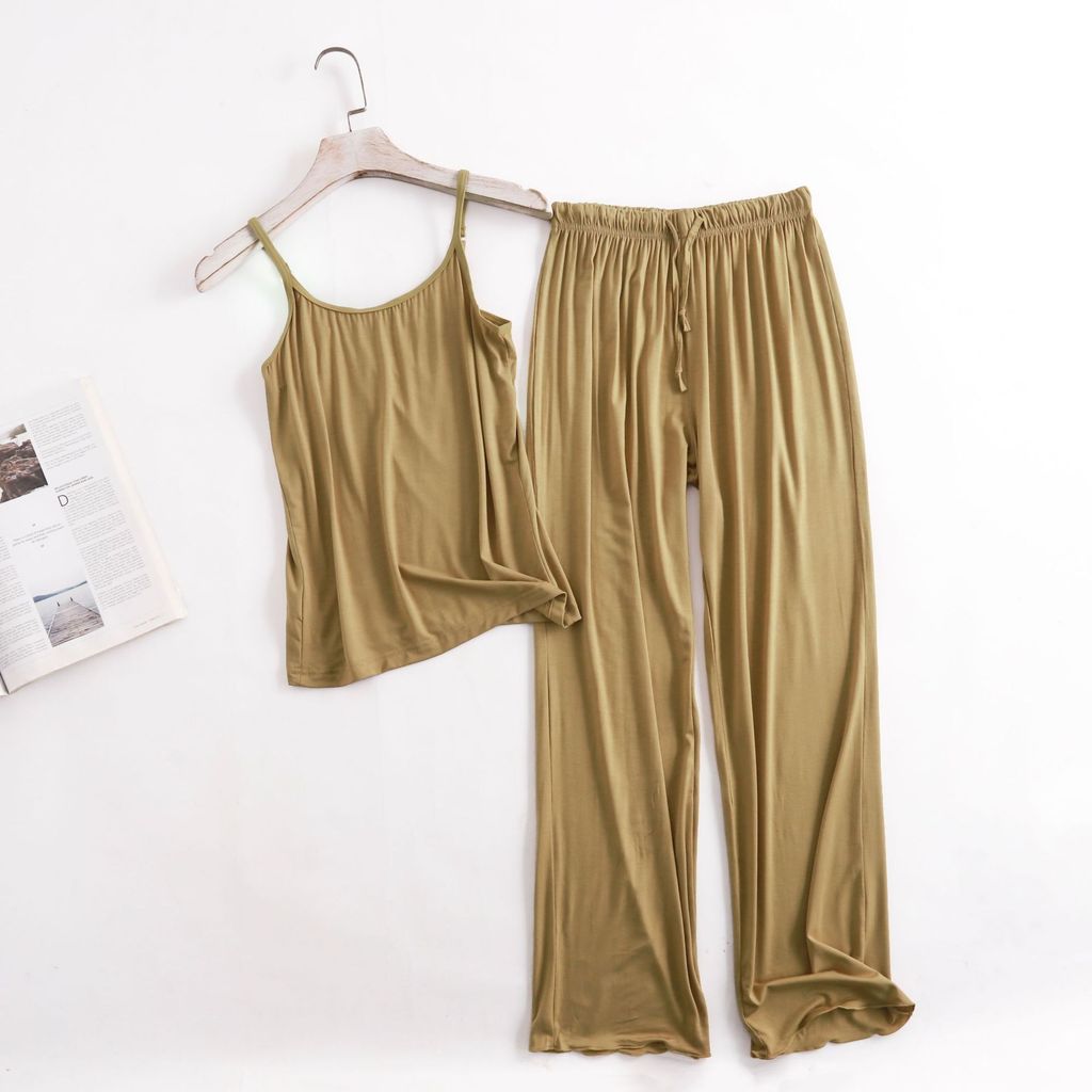 Modal Sleepwear Set For Women With Loose Fit Ruffle Pants Breathable Loungewear For Home Use