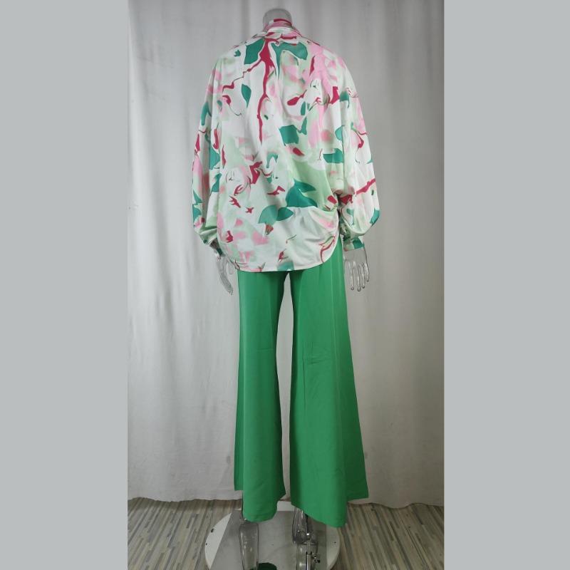Summer Women's Printed Shirt Style, Loose and Breathable, Stylish Trousers, Fashionable and Casual Set