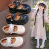 Girls Black Lolita Princess Shoes Low Top Velcro Shoes