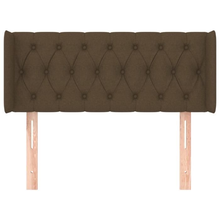 VidaXL Tête de lit avec oreilles Marron Foncé 93x16x78-88 cm Tissu3119089