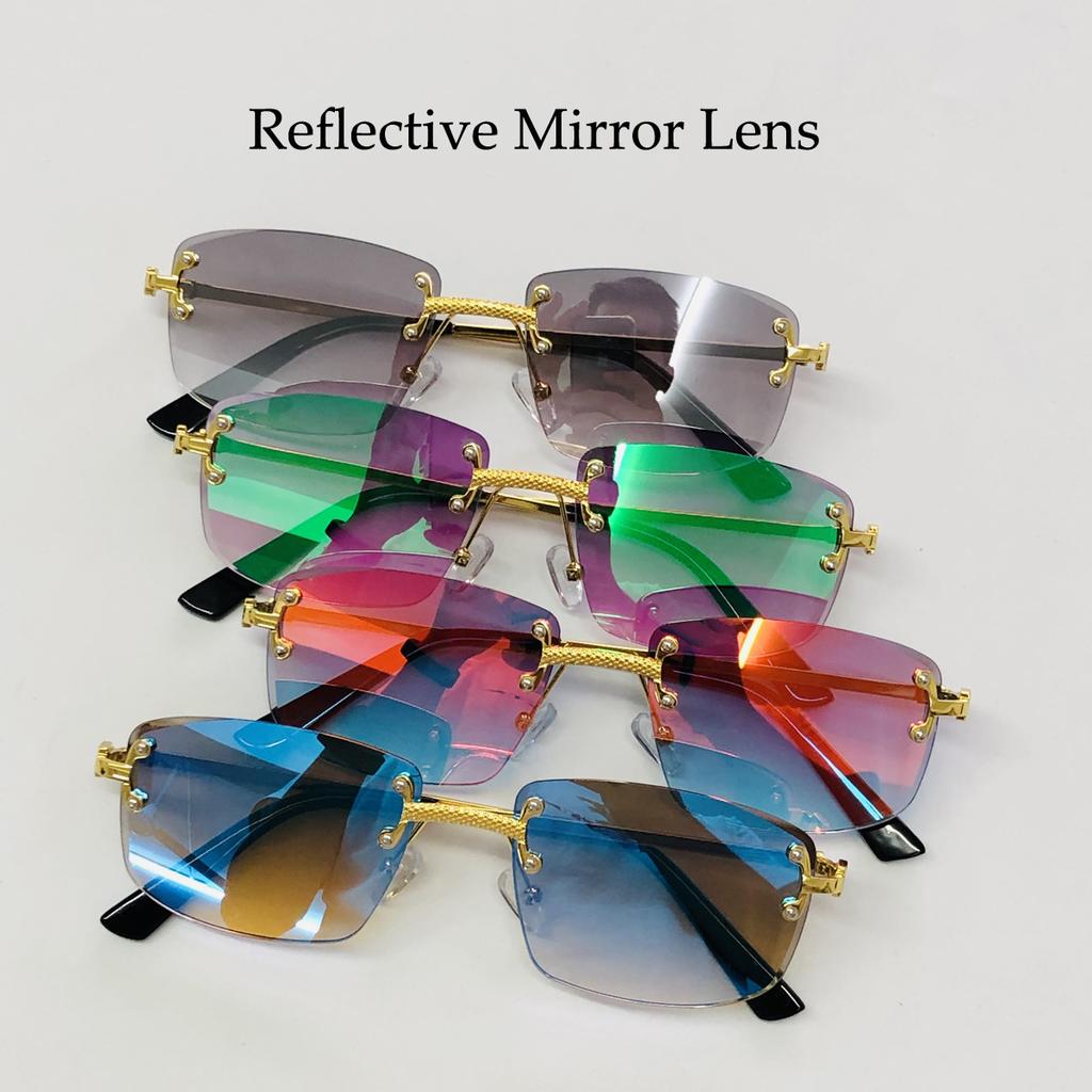 HBK 2022 Luxury Sunglasses Custom Designer Small Rectangle Sun Glasses 2022 Trendy Woman Rimless Sunglasses