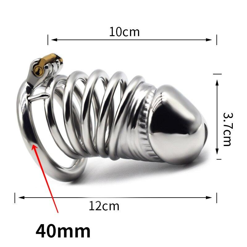 BDSM Adult Sex Toys Penis Cage Dick Ring Chastity Fetish   Slave Penis Extender Stainless Steel CB Lock Leten Scrotum
