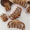 Large French Temperament Solid Wood Color Hairpin - Advanced Oil Painting Feel Shark Clip for Elegant Updo