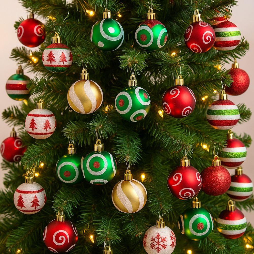 Electroplated Painted Christmas Ball 4/6cm Christmas Baubles  Happy New Year Decor