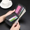 Men's Faux Leather Wallet with Zipper - Sleek Black, Multi-Card Holder & Coin Pocket, Durable Folding Design - Ideal Gift for Men
