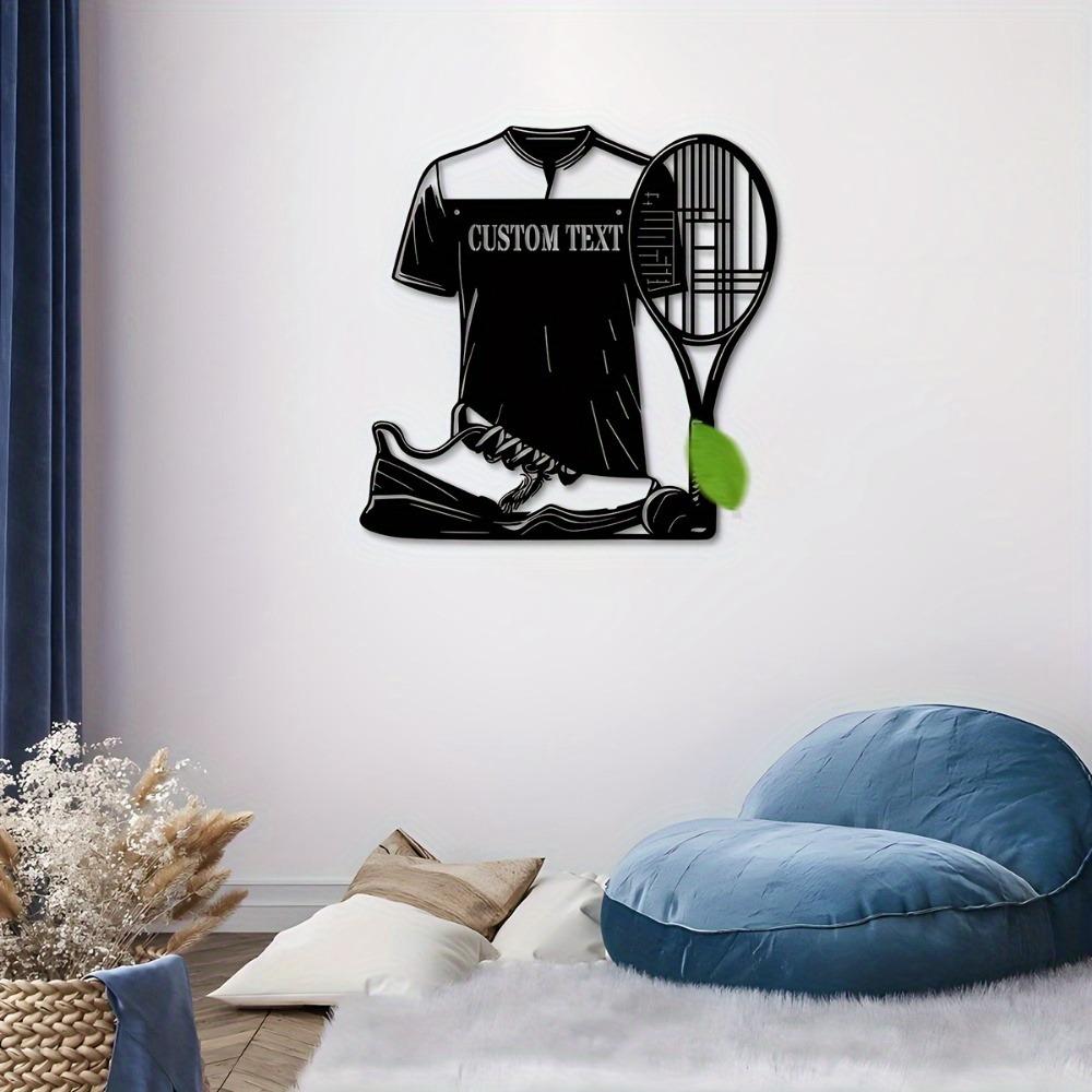 Tennis Metal Wall Art Personalized Family Name Sign House Number Indoor Outdoor Decor Living Room Office Custom