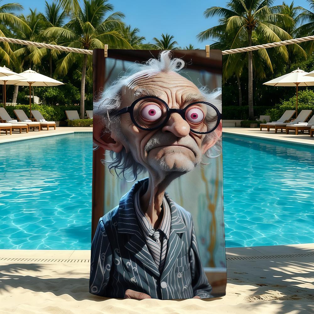 Cartoon Handdoek Oude Voor Buiten Kamperen Strandhanddoek Man Super Grappig Absorberend Sneldrogend Zomer Handdoek STJ80x160CM