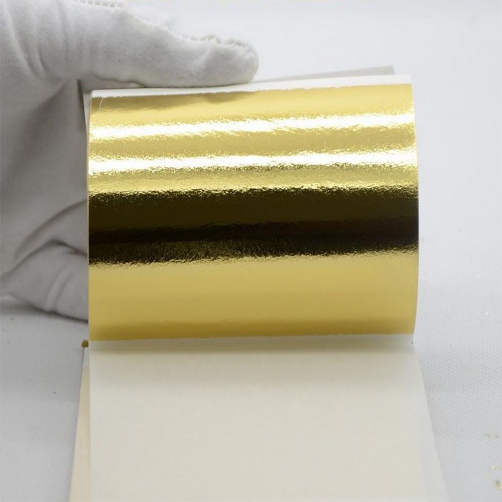 BoYue 100PCS 24K Pure Genuine Gold Leaf Foil Sheet Gold Decoration (Gold)