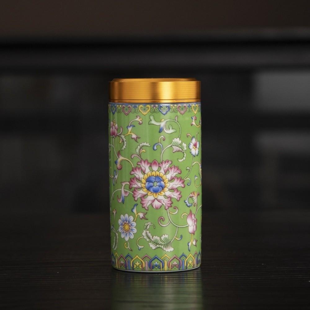 Mini Tea Packaging Box Flower Green Tea Canister Empty Tea Tin Can  Loose Leaf Tea Storage