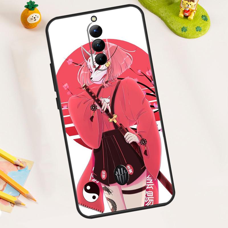 Anime Girl Samurai Case For ZTE Nubia Red Magic 8 Pro 8S Pro 9 Pro Plus Red Magic 6S 7S 6 7 Pro 6R 5S 5G Cover