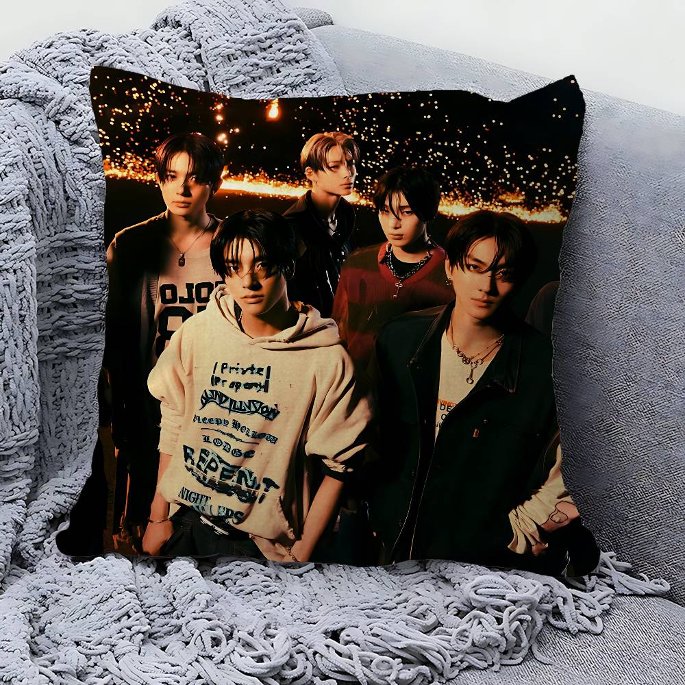 Korea Boy Band E-ENHYPENES Pillow Cushion Cover Pillowcase Living Room Sofa Home Decor Customized