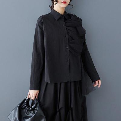 Long Sleeve Oversized Cotton Shirts & Blouses for Blouse Casual Loose Spring Summer Tops Women Button Up Shirt