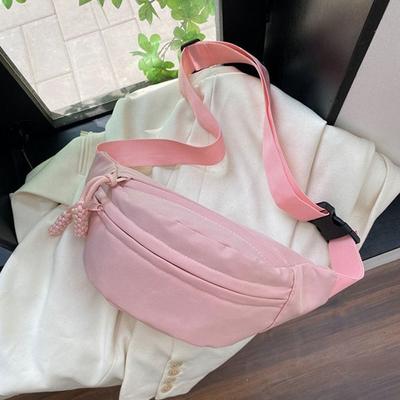 Ladies Canvas Crossbody Bags Solid Color Women Sling Waist Pack Women's Chest Bag Waterproof Hiking Bag Handbags