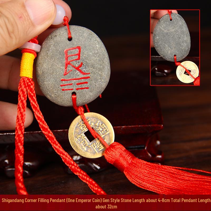 

Natural Taishan Stone Copper Coin Pendant for Indoor/Outdoor Corner Filling