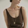 Oval Natural Citrine Pendant Necklace - Retro, Personalized, Versatile Luxury Sweater Chain