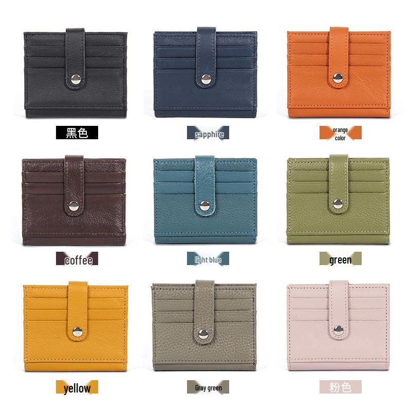 Damen Geldbörse aus echtem Leder, Bifold - Koreanischer Stil, Weiches Rindsleder, Mehrere Kartenfächer