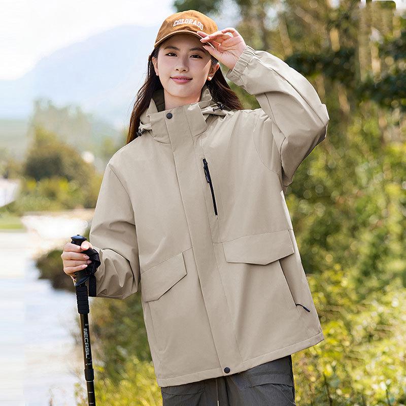 25 New tooling jacket men's three-in-one warm two-piece set women's outdoor windproof and waterproof jacket customization