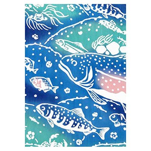 Todaya Shoten Niwa-zome Tenugui (hand towel) River Fish 788