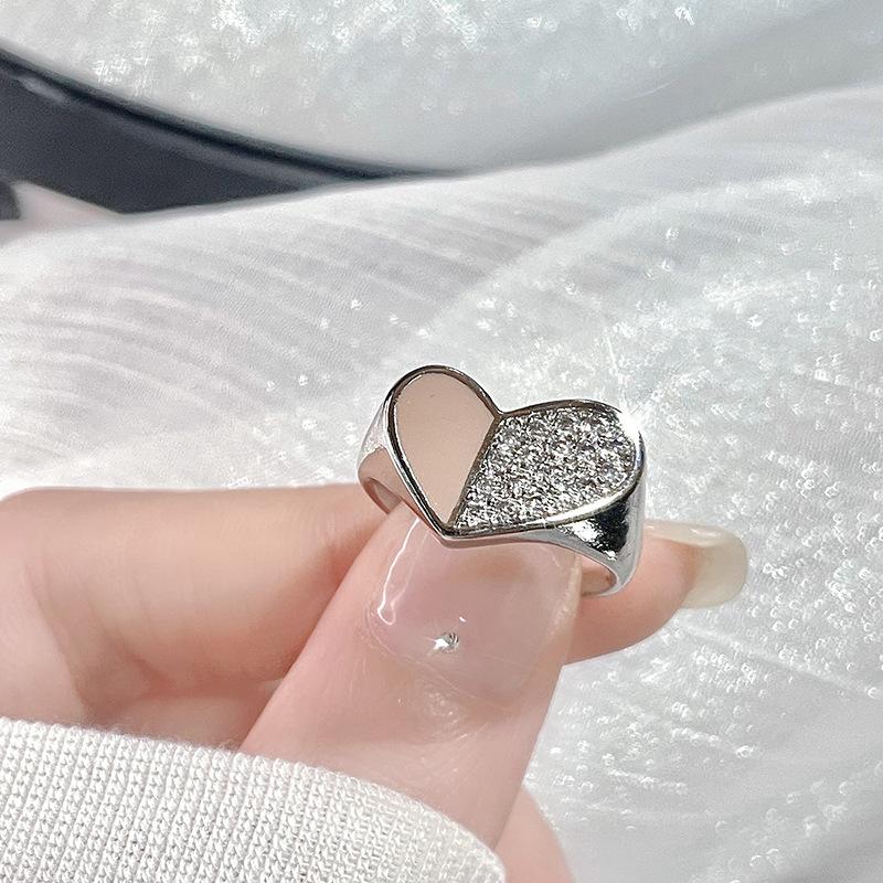Stars Full Of Diamonds Zircon Light Luxury Niche Design Open Ring Maillard Love Medieval Small Fragrant Wind Ring Fairy Adjustable opening