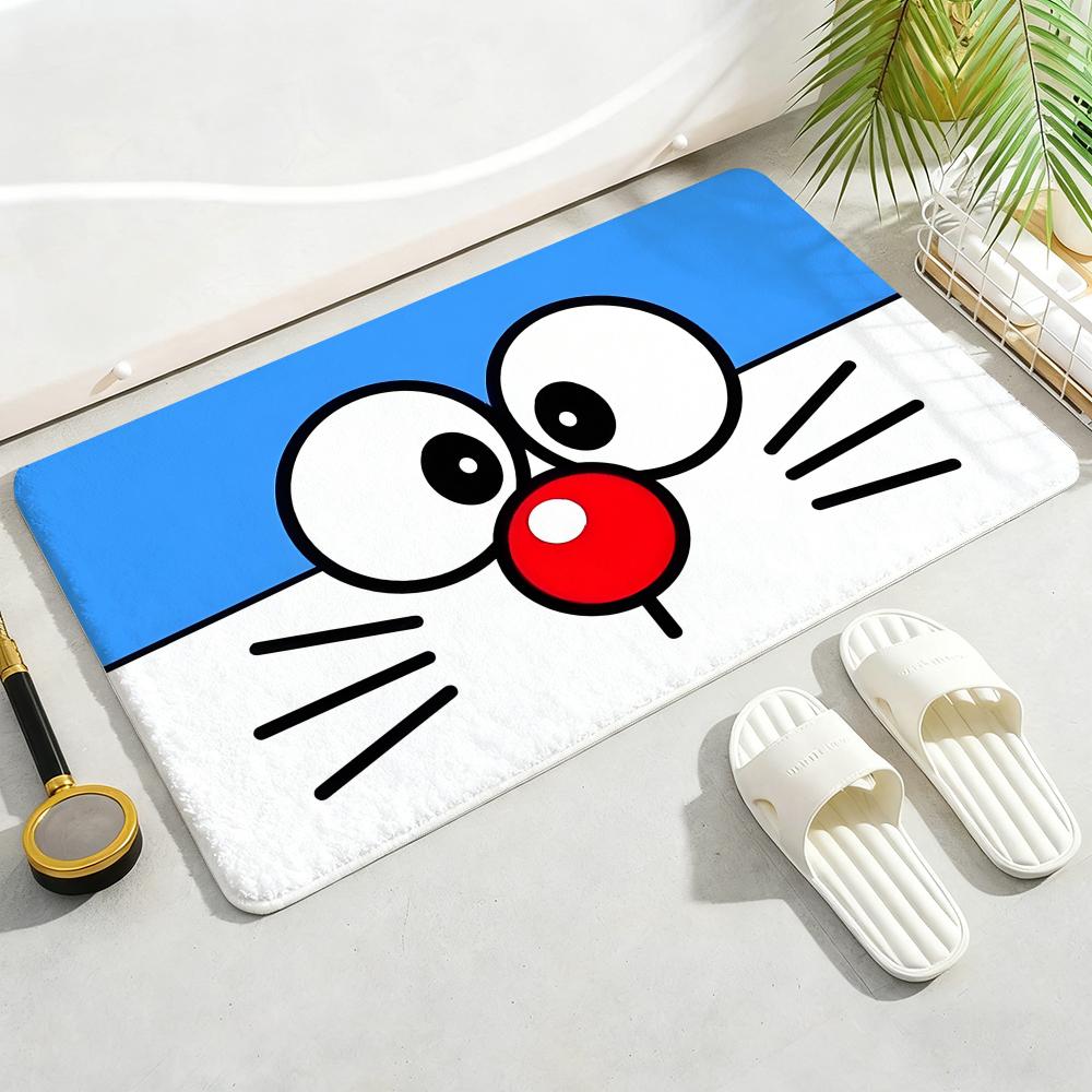 Kwaii Anime D-DoraemonS Floor Mat Soft Thickened Flannel Door Mat Non-Slip Living Room Rug Home Decor