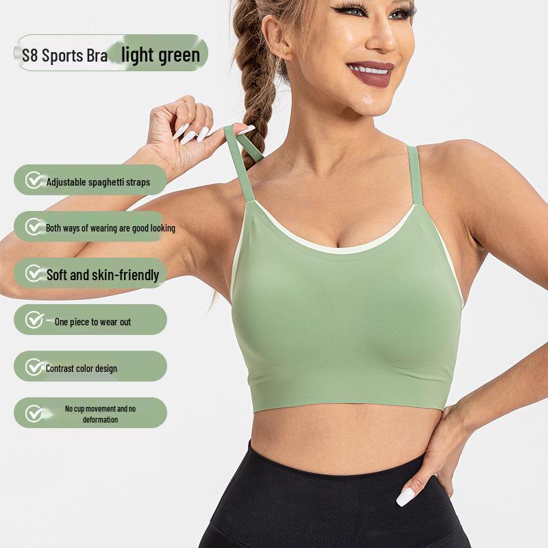 

Женский спортивный бюстгальтер для йоги с цветочным принтом - Регулируемые тонкие бретели для пилатеса, бега и фитнеса 2XL светло-зеленый