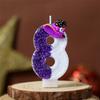 Halloween Birthday Candles Autumn Halloween Theme Party Decoration Purple Glitter Birthday Number Candle Witch Hat Design