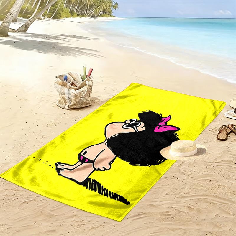 Mafalda Print Beach Towel, Large Soft Quick Dry Towel for Beach Camping Swimming