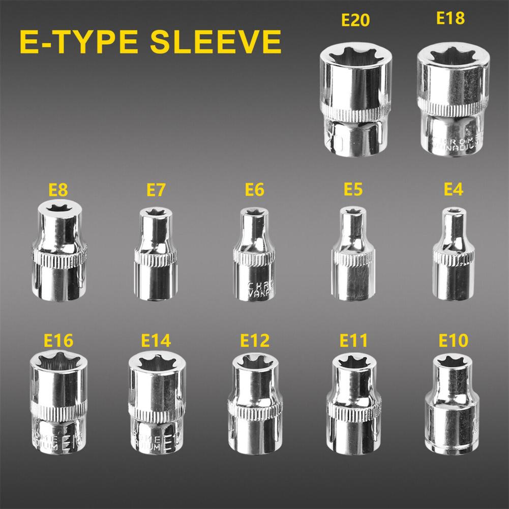 34Pcs Torx Star Sockets Security Bit Set 5/16" Hex Socket Screw 3/8" Ratchet Wrench Socket Bit Set Screw Combination Tool