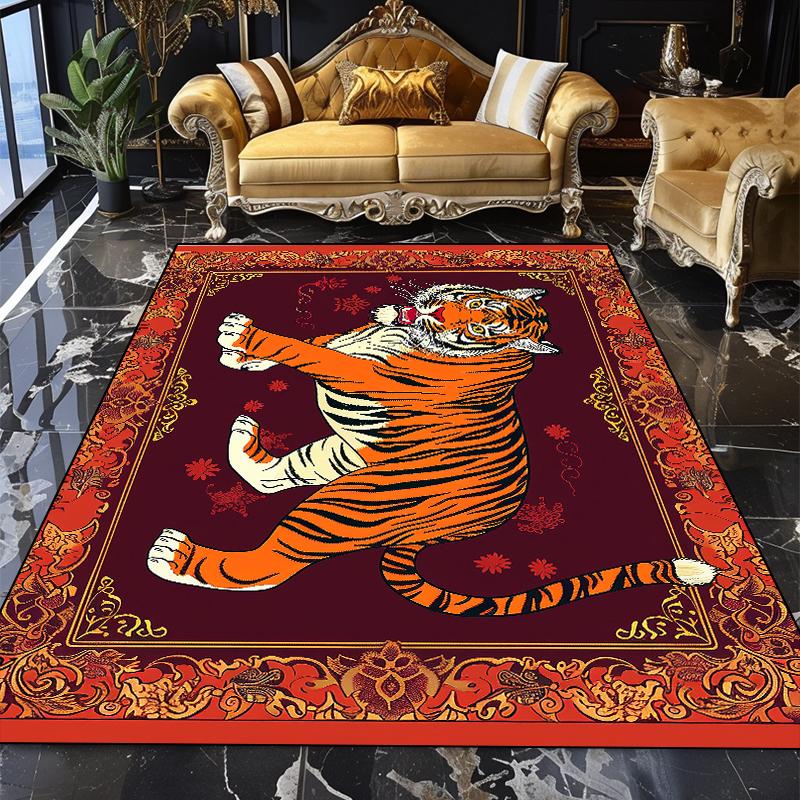 

Ковер с рисунком головы тигра, большой коврик для гостиной, дивана, удобный мягкий коврик для спальни, моющийся коврик для балкона 60x90cm 23.6x35.4in