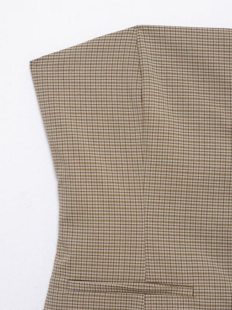 TAOP&ZA Spring/Summer Women's Sexy Slim Fit Plaid Bandeau Tank Top