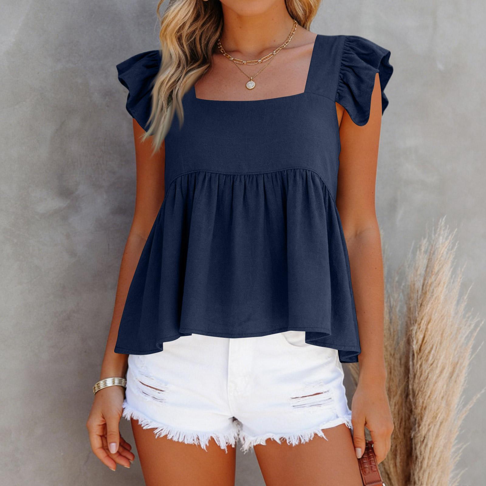 

Blouse For Women Dressy Sleeve Shirts Business Casual Outfit Tops L Темно-синій