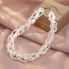 White Pearl Choker Chain Necklace Baroque Pearl Long Chain Necklace Pearl Necklace  For Women Lady