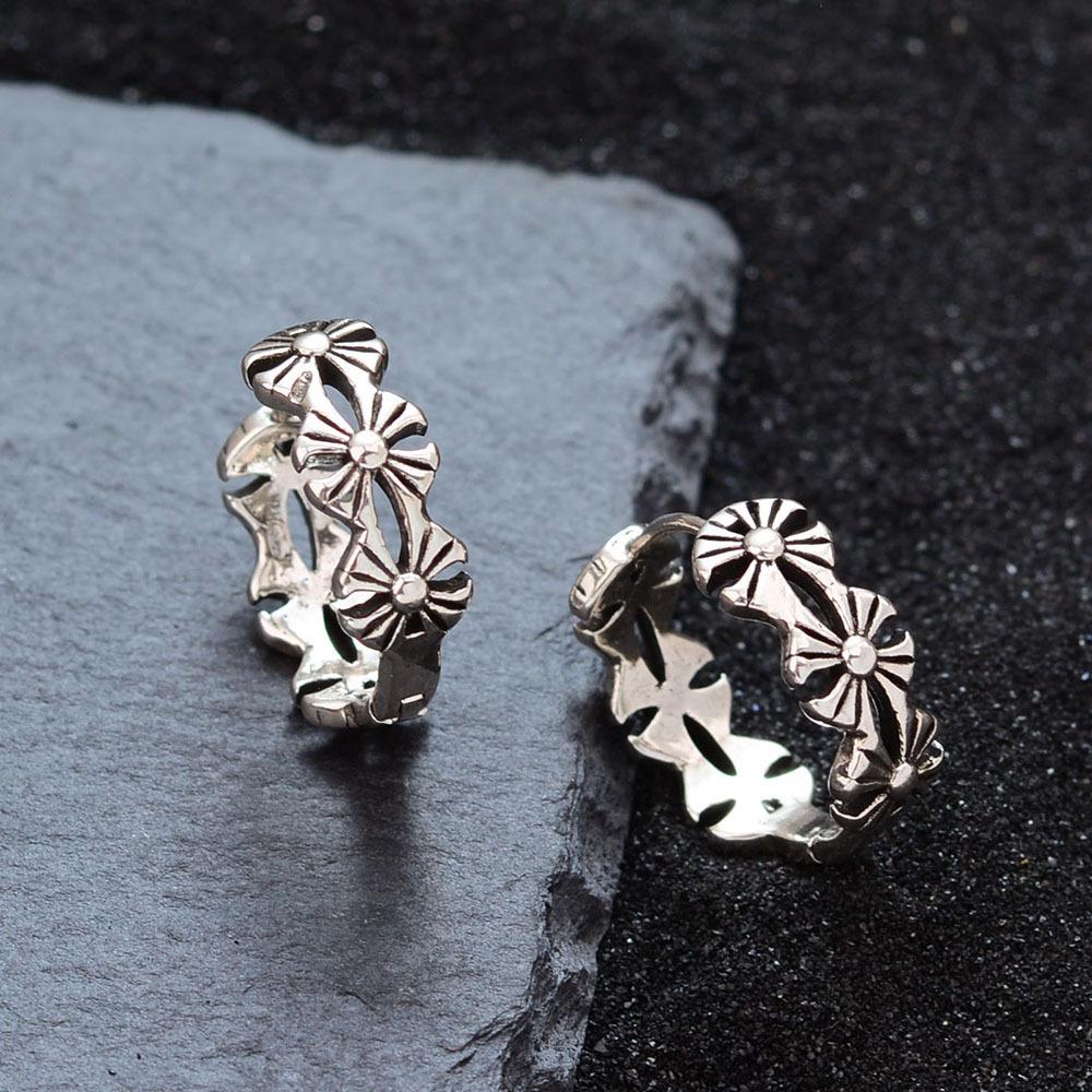 Punk Style Personalized Crown Cross Earrings Women'S Versatile Niche Design Sense Simple Light Luxury Earrings