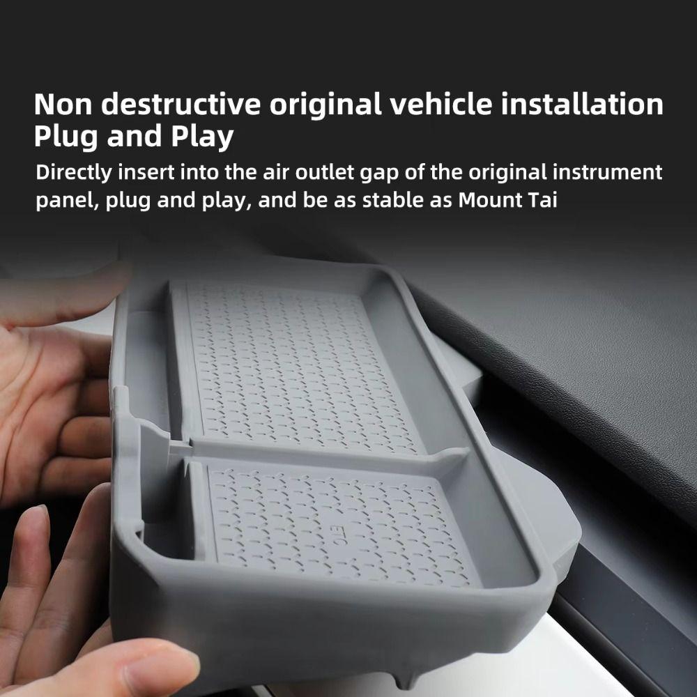 Space-saving Car Instrument Panel Storage Box Multi-functional Silicone Center Control Storage Tray for Tesla Model 3 Model Y