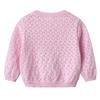 Korean Style Spring and Autumn Children's Woolen Coat Hollow Thin Summer Sun Protection Shirt Girls Knitted Cardigan
